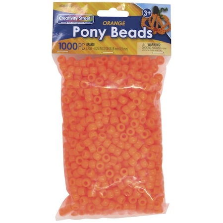 Creativity Street Creativity Street 2020175 6 x 9 mm Pony Beads; Orange - Pack of 1000 2020175